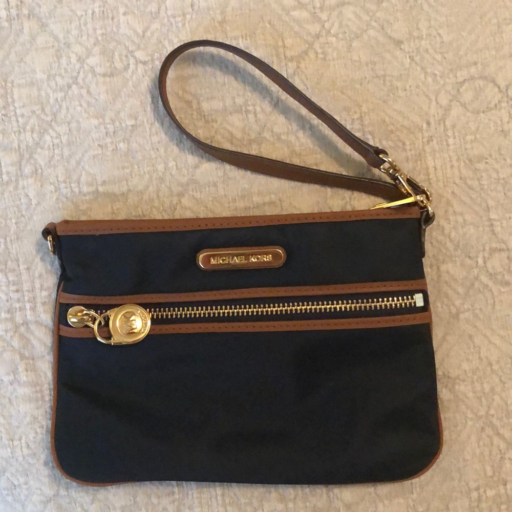 Michael Kors Navy Nylon Wristlet